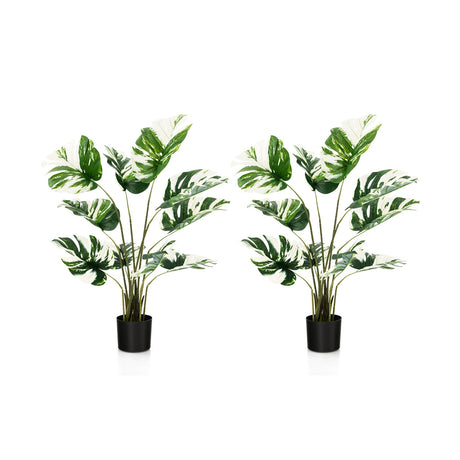 2 unidades de plantas artificiales Monstera Deliciosa de 1,2 metros para casa u oficina