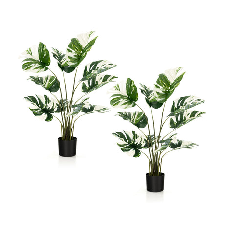 2 unidades de plantas artificiales Monstera Deliciosa de 1,2 metros para casa u oficina
