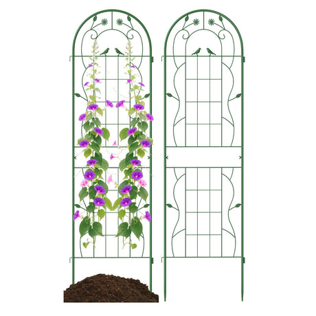 Paquete de 2 celosías de metal de 71 x 20 pulgadas, soportes inoxidables para plantas trepadoras para jardín