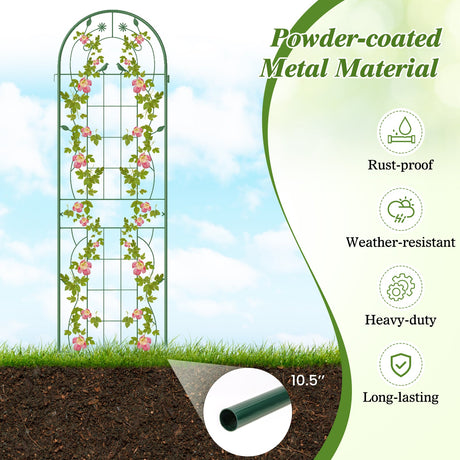 Paquete de 2 celosías de metal de 71 x 20 pulgadas, soportes inoxidables para plantas trepadoras para jardín