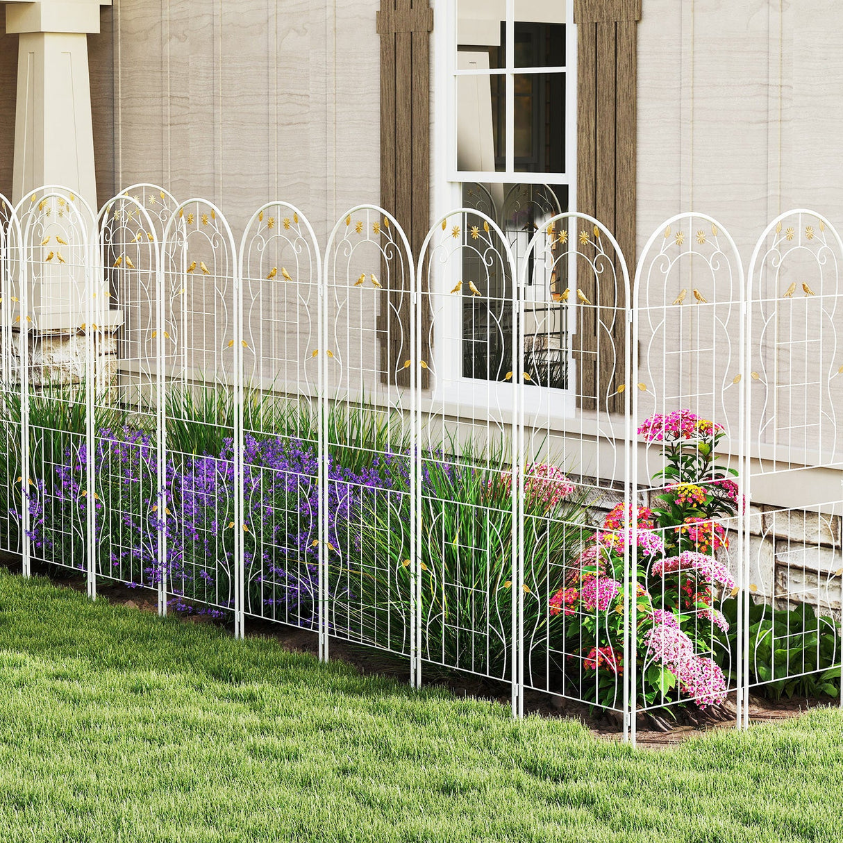 Paquete de 2 celosías de metal de 71 x 20 pulgadas, soportes inoxidables para plantas trepadoras para jardín