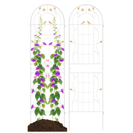 Paquete de 2 celosías de metal de 71 x 20 pulgadas, soportes inoxidables para plantas trepadoras para jardín