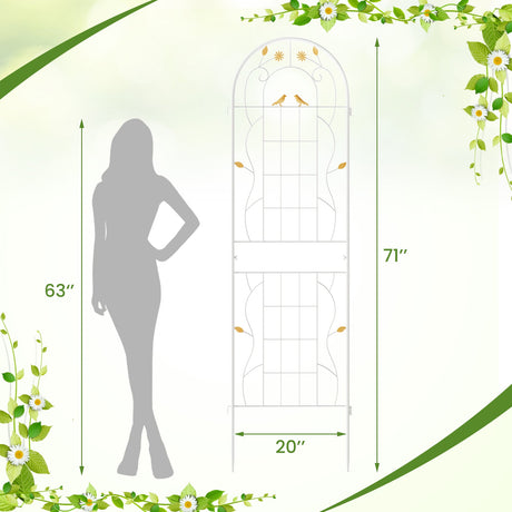 Paquete de 2 celosías de metal de 71 x 20 pulgadas, soportes inoxidables para plantas trepadoras para jardín