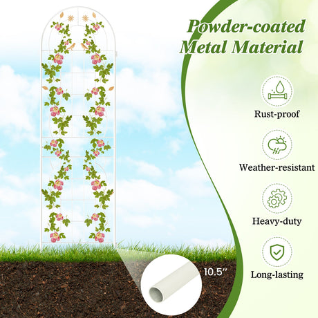 Paquete de 2 celosías de metal de 71 x 20 pulgadas, soportes inoxidables para plantas trepadoras para jardín
