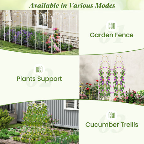 Paquete de 2 celosías de metal de 71 x 20 pulgadas, soportes inoxidables para plantas trepadoras para jardín