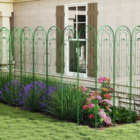 Paquete de 2 celosías de metal para jardín de 86,5 x 20 pulgadas para plantas trepadoras