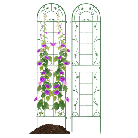Paquete de 2 celosías de metal para jardín de 86,5 x 20 pulgadas para plantas trepadoras
