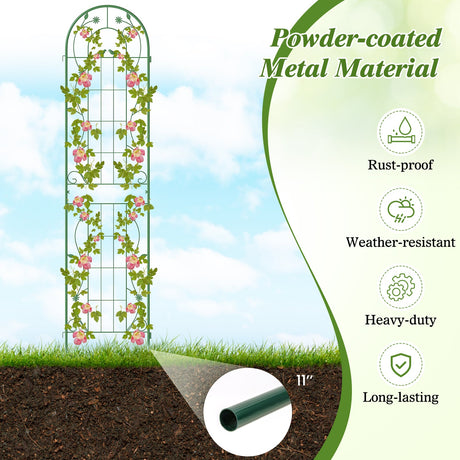Paquete de 2 celosías de metal para jardín de 86,5 x 20 pulgadas para plantas trepadoras