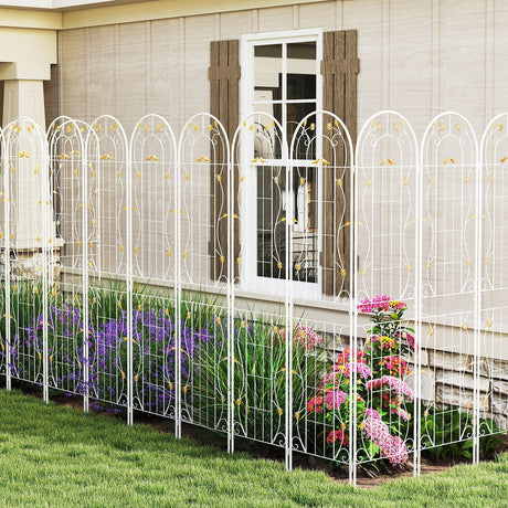 Paquete de 2 celosías de metal para jardín de 86,5 x 20 pulgadas para plantas trepadoras