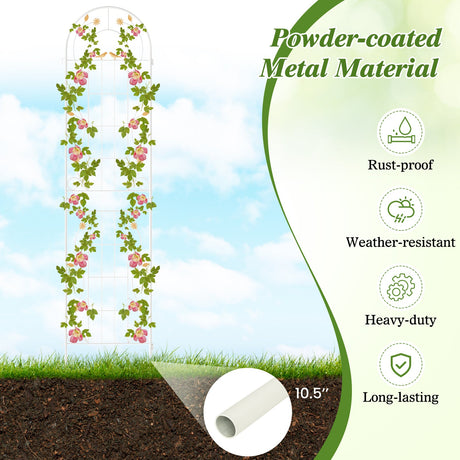 Paquete de 2 celosías de metal para jardín de 86,5 x 20 pulgadas para plantas trepadoras