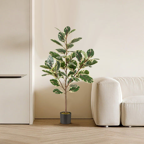 Paquete de 2 plantas artificiales Ave del Paraíso de 1.3 m de alto, hojas de plátano falsas - Verdes