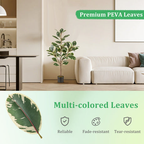 Paquete de 2 plantas artificiales Ave del Paraíso de 1.3 m de alto, hojas de plátano falsas - Verdes