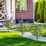 2 Pack Artificial Locust Flower Trees 39 Inch Fake Evergreen Shrubs with Ground Spikes
