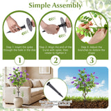 2 Pack Artificial Locust Flower Trees 39 Inch Fake Evergreen Shrubs with Ground Spikes