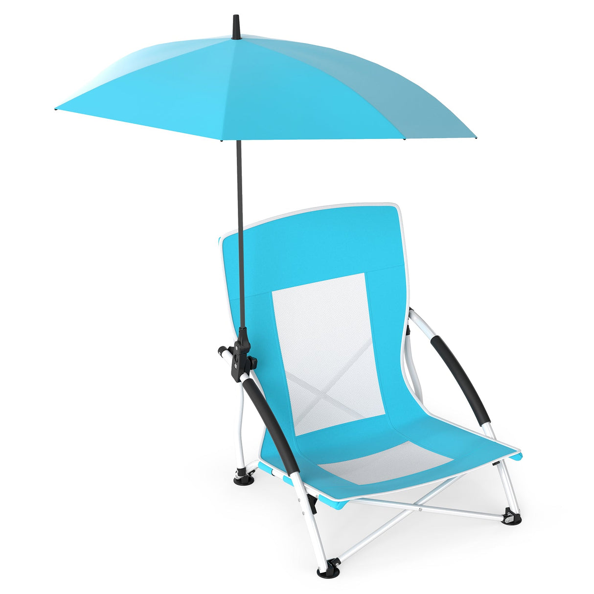 Sillas de playa con sombrilla para adultos (paquete de 2) con sombrilla ajustable