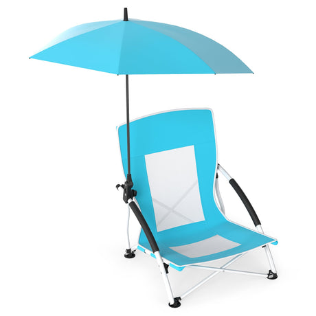 Sillas de playa con sombrilla para adultos (paquete de 2) con sombrilla ajustable