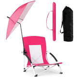 Sillas de playa con sombrilla para adultos (paquete de 2) con sombrilla ajustable