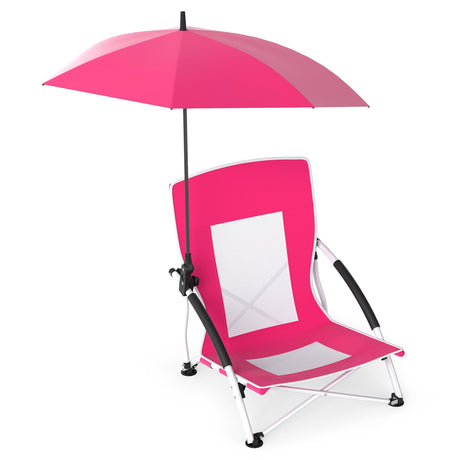 Sillas de playa con sombrilla para adultos (paquete de 2) con sombrilla ajustable