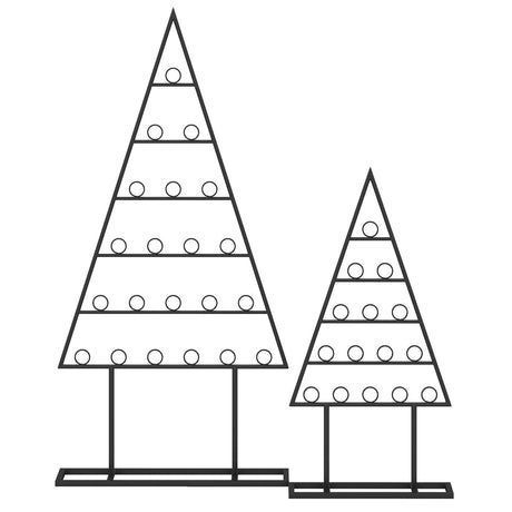 Paquete de 2 portafotos para árbol de Navidad con 36 clips redondos y soporte metálico para colgar - Negro