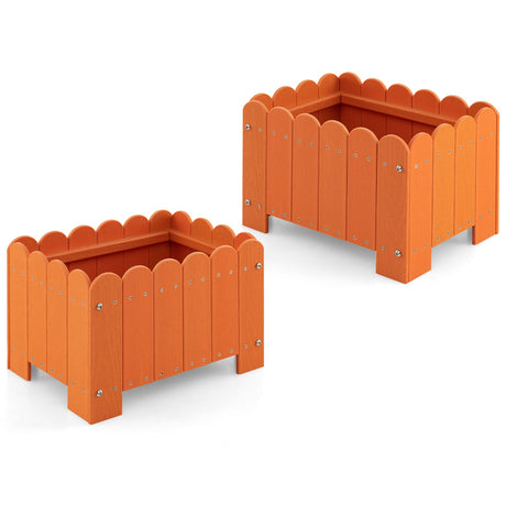 Paquete de 2 jardineras rectangulares con orificios de drenaje para jardín, balcón, porche delantero