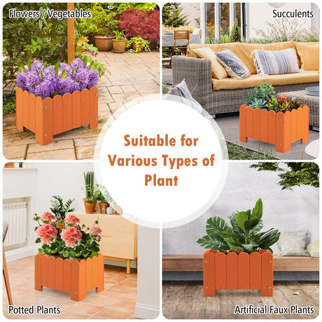Paquete de 2 jardineras rectangulares con orificios de drenaje para jardín, balcón, porche delantero