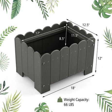 Paquete de 2 jardineras rectangulares con orificios de drenaje para jardín, balcón, porche delantero