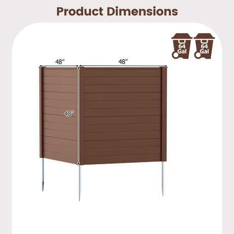 2 paneles de 48 x 48 pulgadas, para cubrir aire acondicionado, cubo de basura o equipo de piscina - Marrón