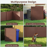 2 Panels 48 x 48 Inch Air Conditioner Trash Can Pool Equipment Enclosure-Brown