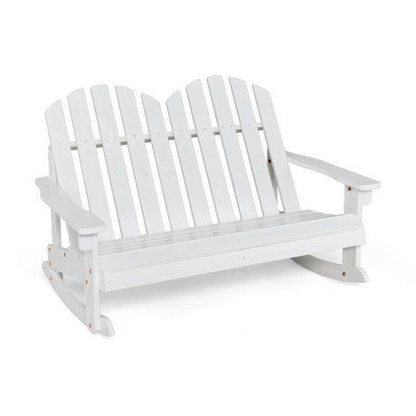 Mecedora Adirondack para 2 personas con asiento de listones