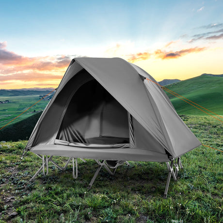 Tienda de campaña plegable para 2 personas, combo de camping elevado para adultos
