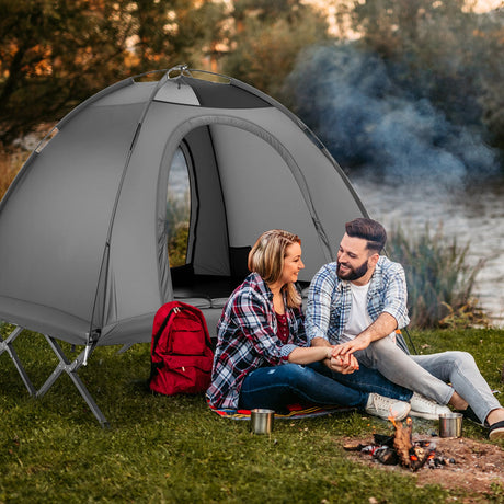 Tienda de campaña plegable para 2 personas, combo de camping elevado para adultos