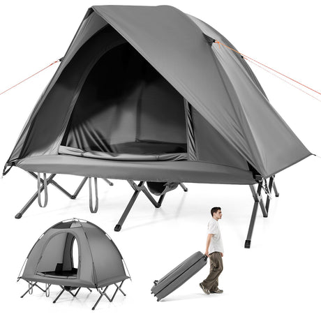 Tienda de campaña plegable para 2 personas, combo de camping elevado para adultos