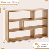 Estante de libros de 2 piezas, separables, para suelo, esquina, exhibición, almacenamiento