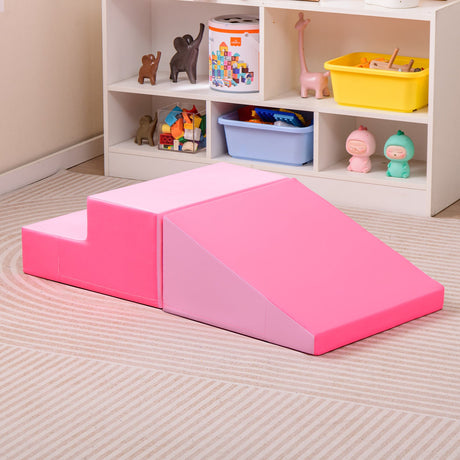 Escalador con tobogán de 2 piezas para bebés y niños pequeños, juego de estimulación temprana de tela suave
