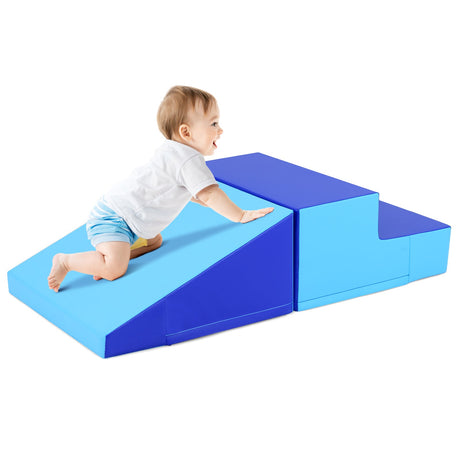Escalador con tobogán de 2 piezas para bebés y niños pequeños, juego de estimulación temprana de tela suave