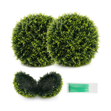 2 Piezas 18/22 Pulgadas Bolas Decorativas Sintéticas para Interiores y Exteriores para Patio, Jardín, Puerta Principal, Balcón y Patio Trasero