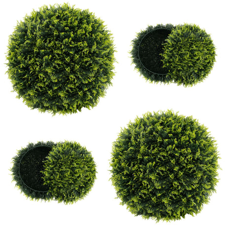 2 Piezas 18/22 Pulgadas Bolas Decorativas Sintéticas para Interiores y Exteriores para Patio, Jardín, Puerta Principal, Balcón y Patio Trasero