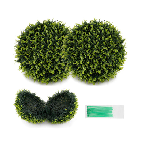 2 Piezas 18/22 Pulgadas Bolas Decorativas Sintéticas para Interiores y Exteriores para Patio, Jardín, Puerta Principal, Balcón y Patio Trasero