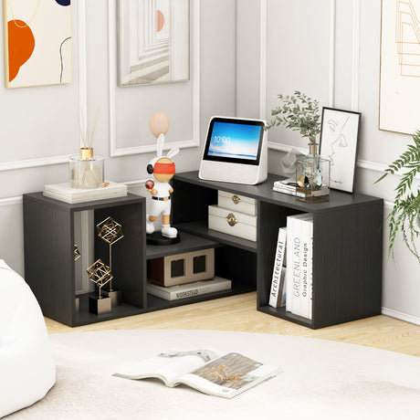 Mueble de TV ajustable de 2 piezas para televisores de hasta 55 pulgadas con cubos de almacenamiento