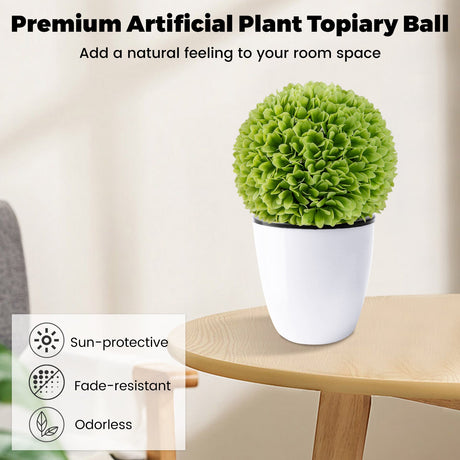2 piezas de bolas topiarias de plantas artificiales, bolas decorativas de boj sintético