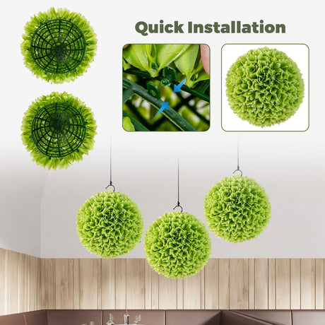 2 piezas de bolas topiarias de plantas artificiales, bolas decorativas de boj sintético