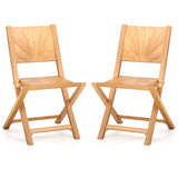 2 Pieces Folding Patio Chairs with Inclined Backrest