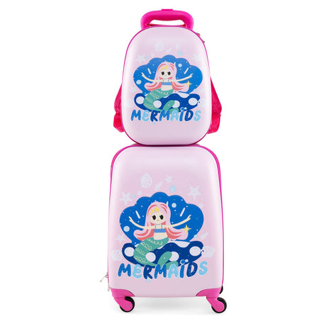 Juego de equipaje de mano de 2 piezas para niños con mochila de 12 pulgadas