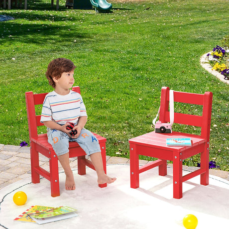 Juego de 2 sillas de aprendizaje para niños con respaldo