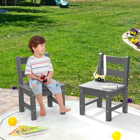 Juego de 2 sillas de aprendizaje para niños con respaldo