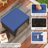 Otomana/Puf Multiusos de Exterior de Ratan PE de 2 Piezas para Patio