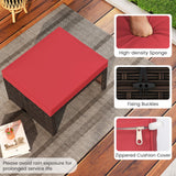 Otomana/Puf Multiusos de Exterior de Ratan PE de 2 Piezas para Patio