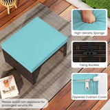 Otomana/Puf Multiusos de Exterior de Ratan PE de 2 Piezas para Patio