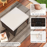 Otomana/Puf Multiusos de Exterior de Ratan PE de 2 Piezas para Patio