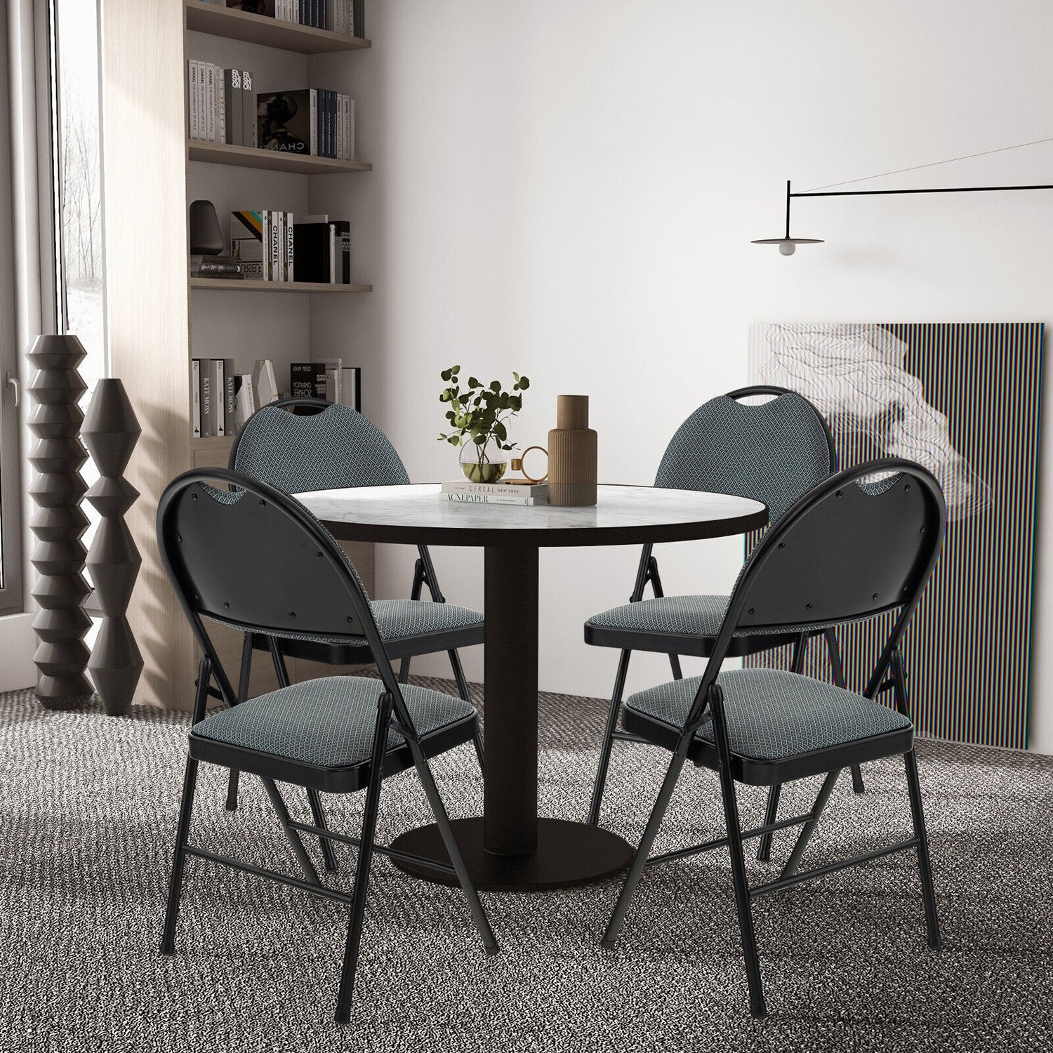 Sillas de comedor plegables acolchadas con respaldo de 2/4 piezas